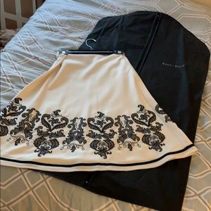 WHBM Black and White Midi Skirt